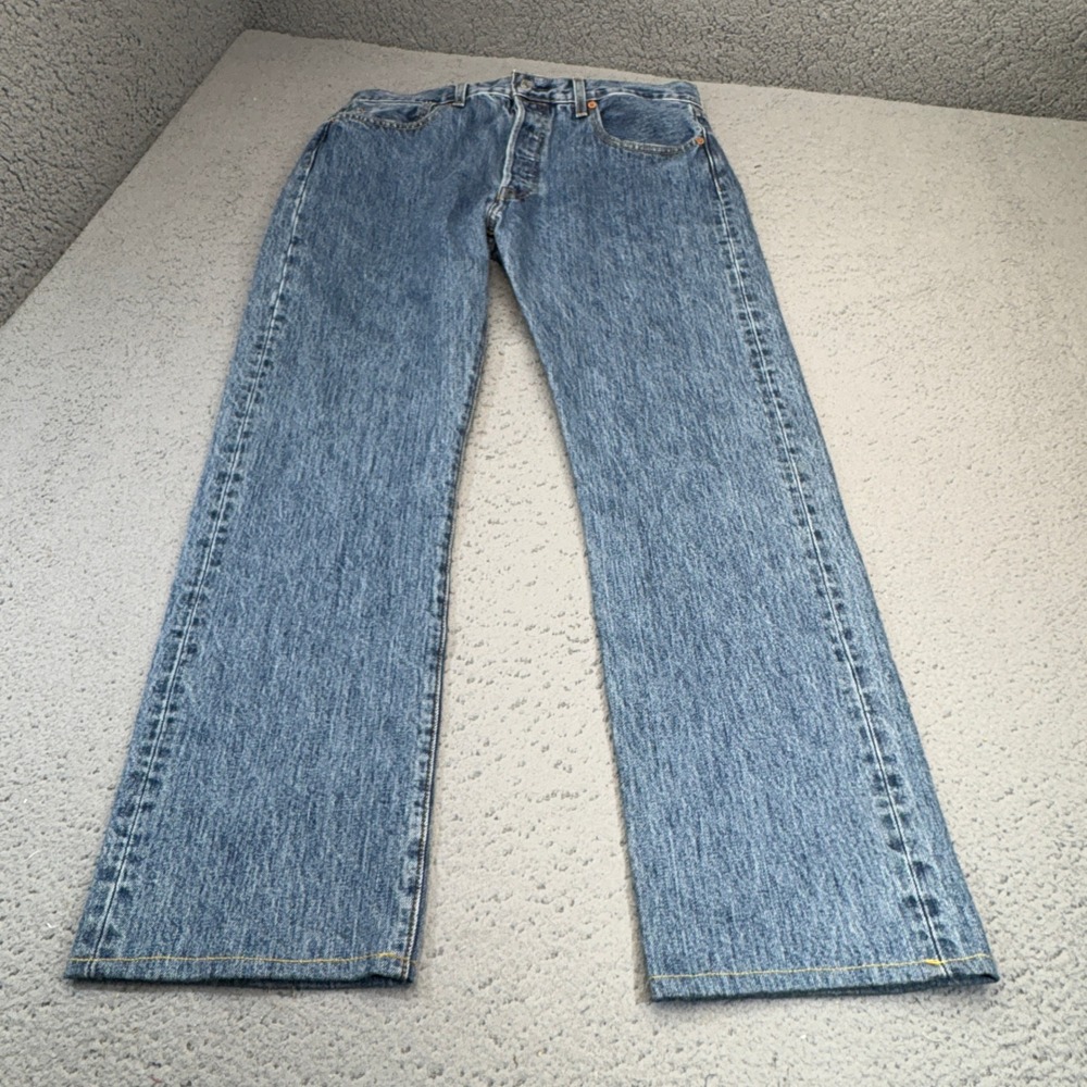 Levi's 501 Jeans Original Fit Mens 34x29 Blue Straight Leg Button Fly Denim